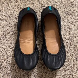 Tieks Classic Black Leather Flats